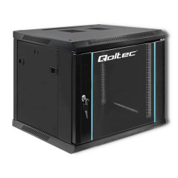 Qoltec Szafa RACK 19 9U 600 x 500 x 600 Hartowane drzwi Wisząca Stalowa obudowa Zamek Czarna