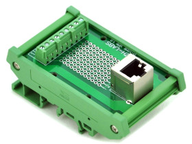CZH-LABS RJ45 8P8C DIN Rail Mount Interface Module, Vertical Jack.