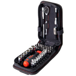 Wiha 44684 1/4in Nut Driver &amp; Bit Set, 40 Piece