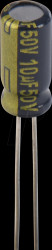 EEUFC1H100L Electrolytic capacitor, radial, 10 µF, 50 V, 105°C, low ESR, AEC