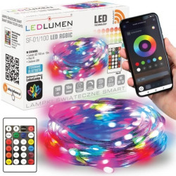 Lampki świąteczne LED girlanda smart SF-01/100 LED RGBIC 10m USB SMART
