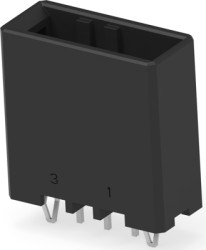 Pin header, 3 pole, pitch 3.81 mm, straight, black, 1-178313-5