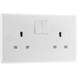 BG 822DP White Nexus Moulded Double Switched 13A Power Socket Double Pole