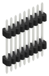 Pin header, 9 pole, pitch 1.27 mm, straight, black, SLVW60929Z