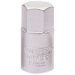 Draper 38323 17mm Hexagon - 3/8&quot; Square Drive Drain Plug Key