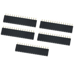 Gniazdo goldpin 1x15 pin żeńskie proste 2.54mm - 5 sztuk