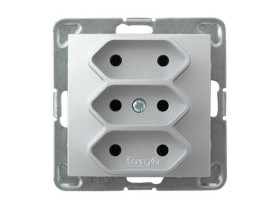 IMPRESJA Gniazdo potrójne EURO srebro GP-3Y/m/18 OSPEL