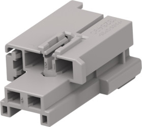 Socket, unequipped, 4 pole, straight, 1 row, gray, 1326490-3