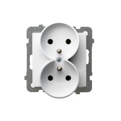 Gniazdo podwójne z uziemieniem białe GP-2GRZ/m/00 As Ospel