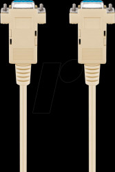68484 Serial null modem cable, 9 pin, socket/socket, 2 m