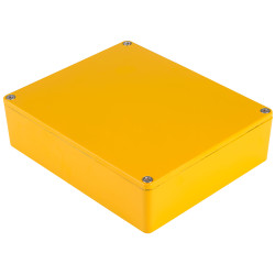Hammond 1590XXYL Aluminium &#x27;Stomp Box&#x27; Enclosure Yellow (145 x 121 x 39mm)
