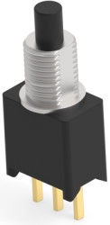 Pushbutton, 1 pole, black, unlit , 0.4 A/20 VDC, mounting Ø 5 mm, 1825098-5
