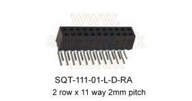 Socket Strip 11-way x 2 row 2mm pitch (SQT-111-01-L-D-RA) - Samtec