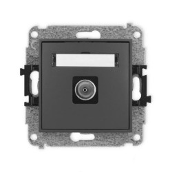 ICON Mechanizm gniazda antenowego pojedynczego TV grafitowy mat 28IGTV-1