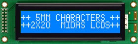 Wyświetlacz alfanumeryczny LCD, , Alfanumeryczny, Midas