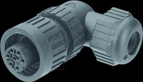 CA 6 W LD 6-pin +PE mains socket, angled