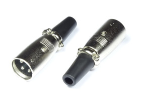 Wtyk mikrofonowy XLR skręcany niklowany