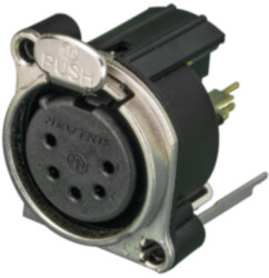 XLR panel socket, 5 pole, gold-plated, metal, NC5FBV