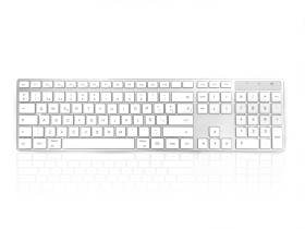 Klawiatura Elementy mutlimedialne bezprzewodowa, kolor: Silver, White, USB, QWERTY, Ceratech