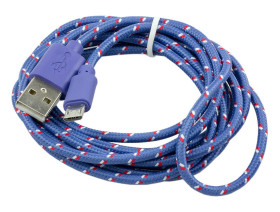 USB to Micro USB Braided Cable 2m - Purple [Discontinued]