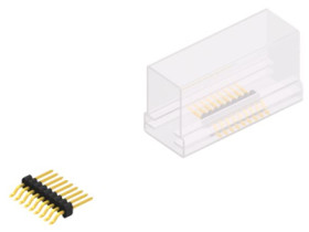 Pin header, 9 pole, pitch 1.27 mm, straight, black, SLVW3SMD0489GSM