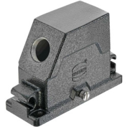 Grommet housing, size 16B, die-cast aluminum, 1 x M25, angled, central locking, IP65/IP68/IPX9K, 19405161681