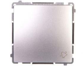 Simon Basic Przycisk dzwonek 10AX 250V, szybkozłącza, srebrny mat BMD1.01/43