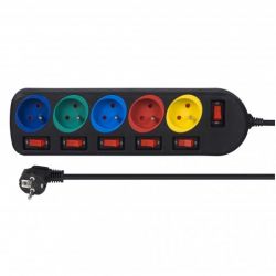 PRZEDL.5GN.+6WYL.1,5M CZARNY GN.KOLOR