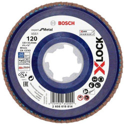 Bosch 2608619814 X551 Flap Disc 115mm Quick X-LOCK For Metalwork