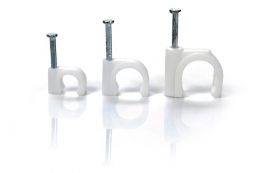 Uchwyt kabla płaski 10mm biały