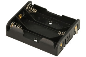 Koszyk baterii; BC303; 3xR6(AA); do lutowania; pojemnik; czarny; R6 AA