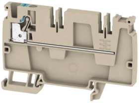 Through terminal block, push-in connection, 0.5-4.0 mm², 1 pole, 32 A, 4 kV, dark beige, 2428960000