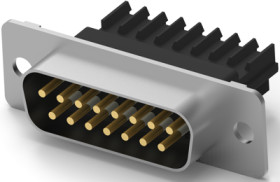 D-Sub plug, 15 pole, standard, equipped, straight, IDC connection, 1-745494-5