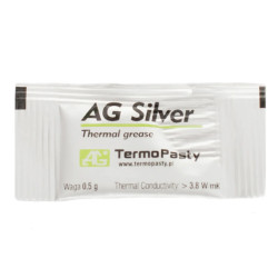 Pasta termoprzewodząca AG Silver z dodatkiem srebra - 3,8 W/mK, -50°C do 250°C - saszetka 0.5g