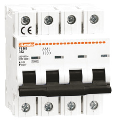 Wyłącznik nadprądowy MCB, Typ C, 4-biegunowy, 40A, 230V, na szynę DIN, Lovato, P1MB