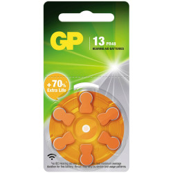 GP ZA13F465C6 Hearing Aid Battery ZA 13 1.4V Zinc Air 6 Pack