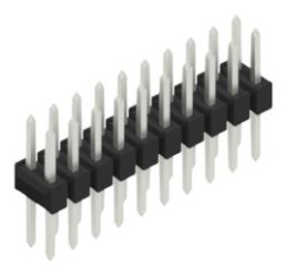 Pin header, 20 pole, pitch 2.54 mm, straight, black, 10053381
