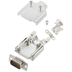 Encitech 6355-8059-01 D-Sub Pin Strip set 15 Pins Solder Bucket 180°