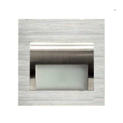 Oprawa Beryl srebrna szczotkowana ciepła 3000K 1,5W 12V DC 9 led smd 3014 kwadrat do puszki fi 60