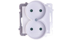 Sonata Gniazdo Podwójne B/U Z Przesłonami Białe Gp-2Rrp/M/00