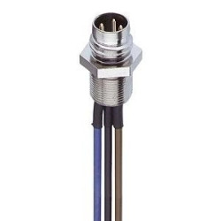 Złącze panelowe M8 męskie 4-pinowe dla montażu frontowego złożony drut skręcany styki lutowane RSMF 4/0,5 M