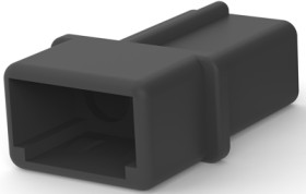 Socket housing, 2 pole, pitch 5.08 mm, straight, black, 1-480319-9