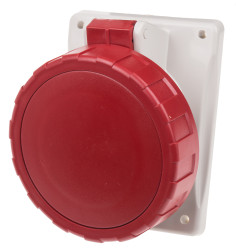 Wzmocnione złącze zasilania 32A Gniazdo 415 V 3P + N + E Żeński Scame Czerwony Montaż na panelu, IP67