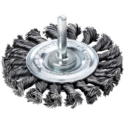 Lessmann 417.199 Knotted Wheel Brush with Shank 75 x 16mm, 0.50 Steel Wire