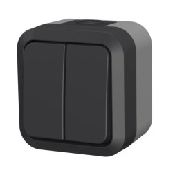 Łącznik świecznikowy podwójny natynkowy Aqua Pro IP55 szaro grafitowy 60323