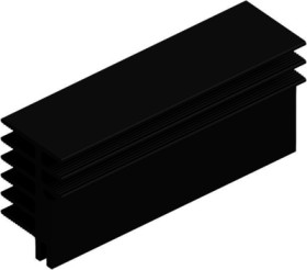 Extruded heatsink, (L x W x H) 100 x 30 x 45 mm, 5.7 to 2.2 K/W, black anodized, 10020635