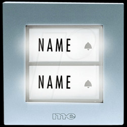 KTB- 2 S Surface-mounted doorbell button, 2 row, silver