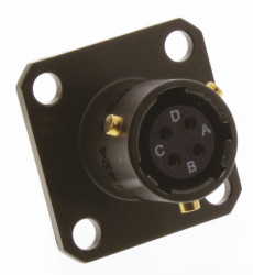 Złącze 4-pinowe Żeński Amphenol Limited Żeński Montaż na kołnierzu MIL-DTL-26482 rozmiar 8