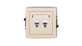 Deco Gniazda Telefoniczne Podwójne 2Xrj11, 4-Stykowy, Beznarzędziowe Beżowy...