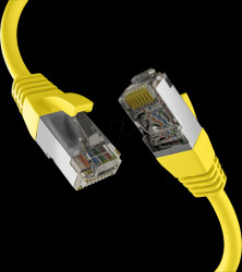 EC020200247 Patch cable, Cat.8.1, S/FTP PiMF, 2000 MHz, 1.5 m, yellow